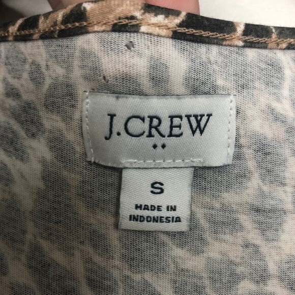 J. Crew Cotton Midi Tank Dress Leopard Cheetah Print Side Slits Small - Picture 3 of 8